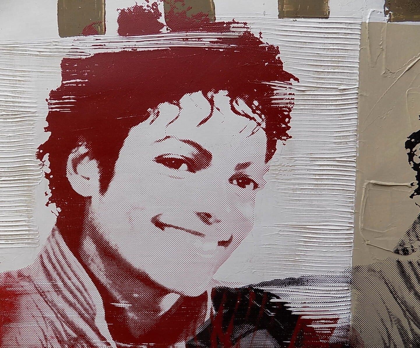 Quadro Michael Jackson il re del pop ad olio cm 150x50 testata letto dipinto 5 artisti musica - 3