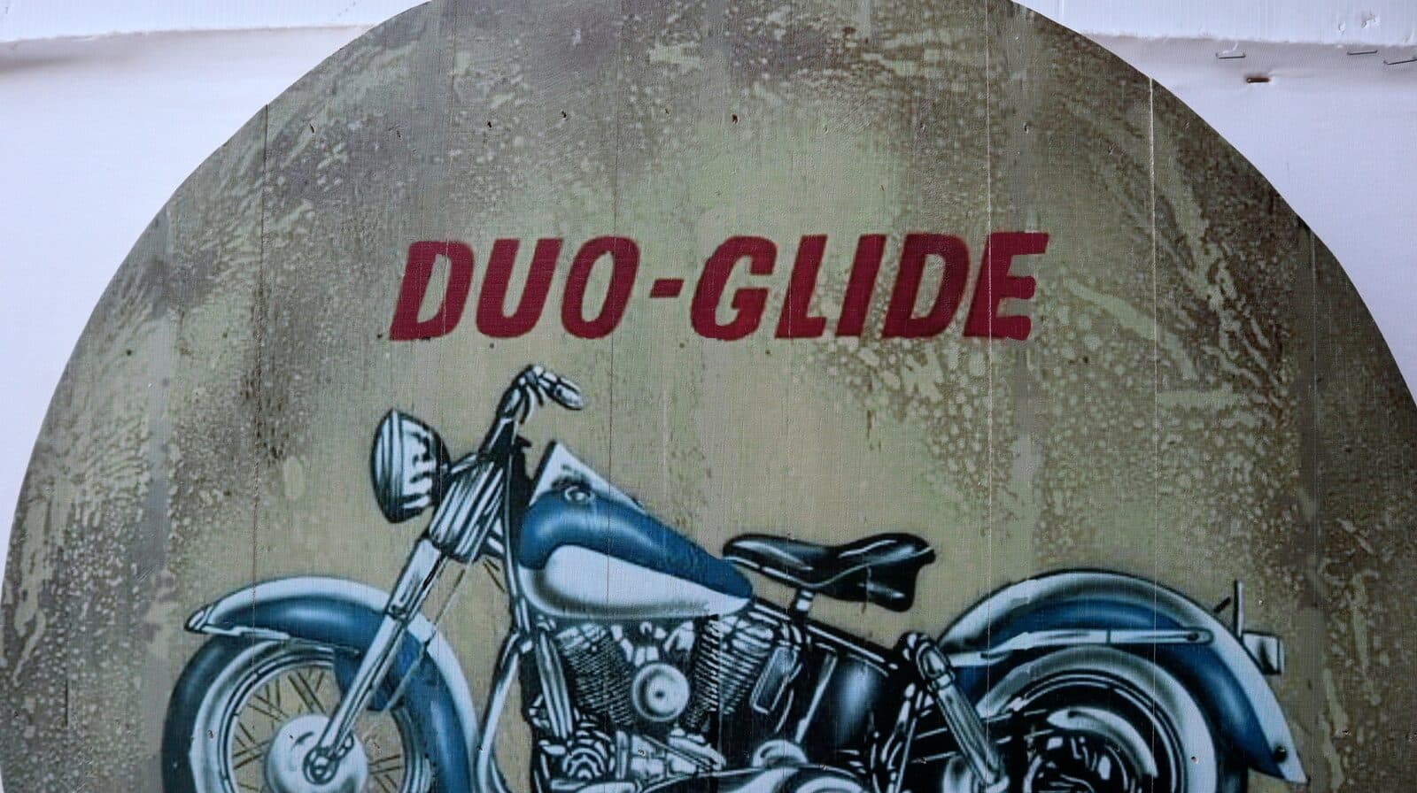 Pannello decorativo  in legno rappresentante Duo Glide di Harley Davidson un mito cm  58 H D - 3