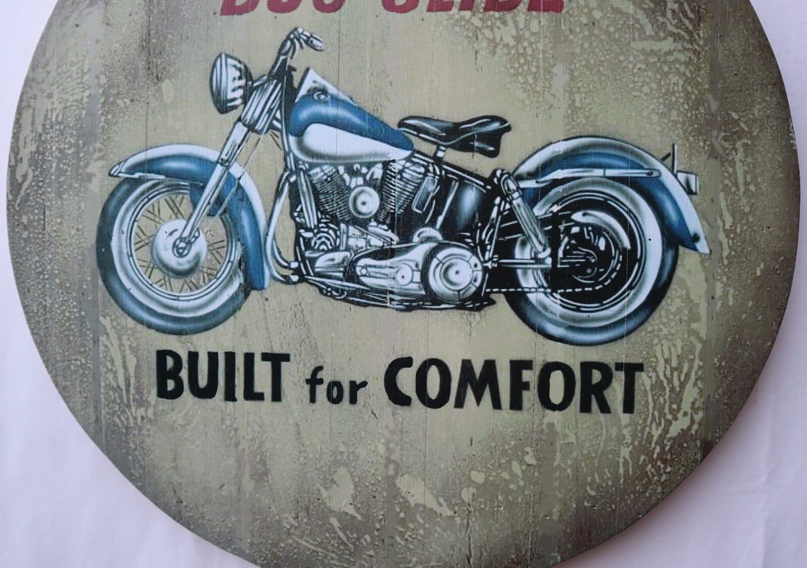 Pannello decorativo  in legno rappresentante Duo Glide di Harley Davidson un mito cm  58 H D - 4