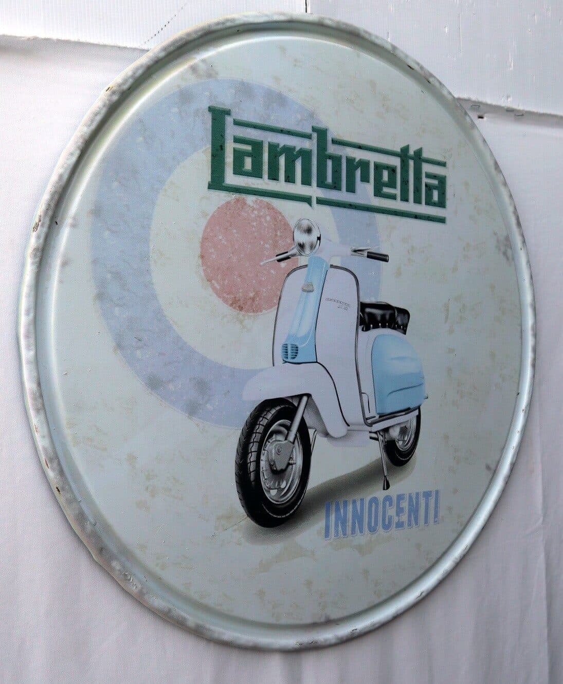 Pannello decorativo  in Metallo rappresentante la mitica Lambretta cm  58 - 6