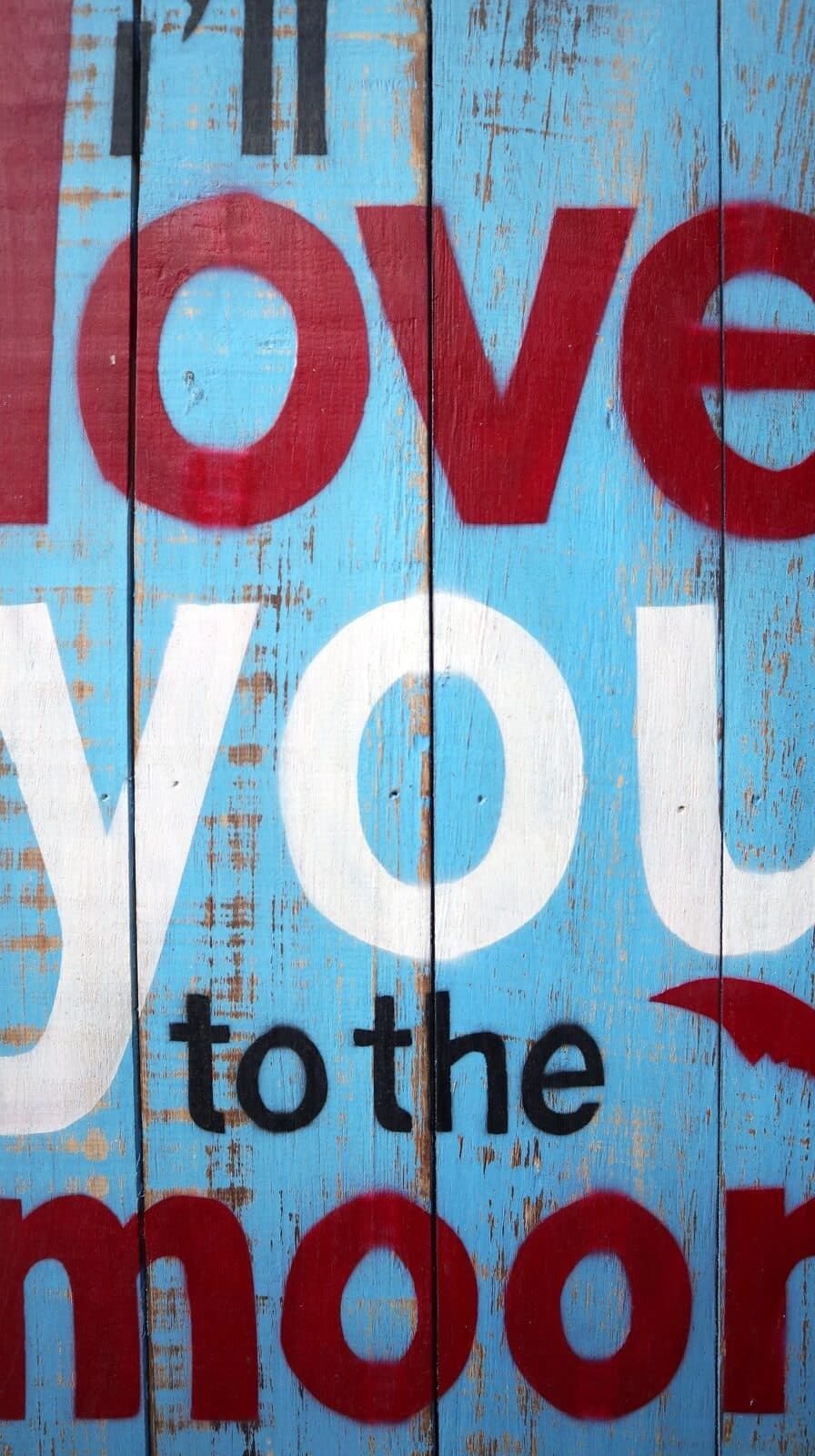 Pannello decorativo in legno ideale per B&B birreria bar locale "Love You " cm 70x40 - 7
