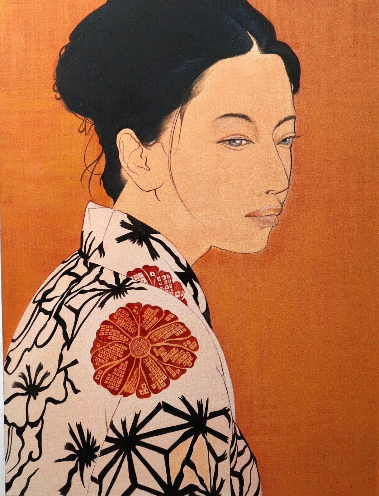 Quadro volto di ragazza in stile Javanese  cm 120x100   testata letto pop art moderno arredo - 2
