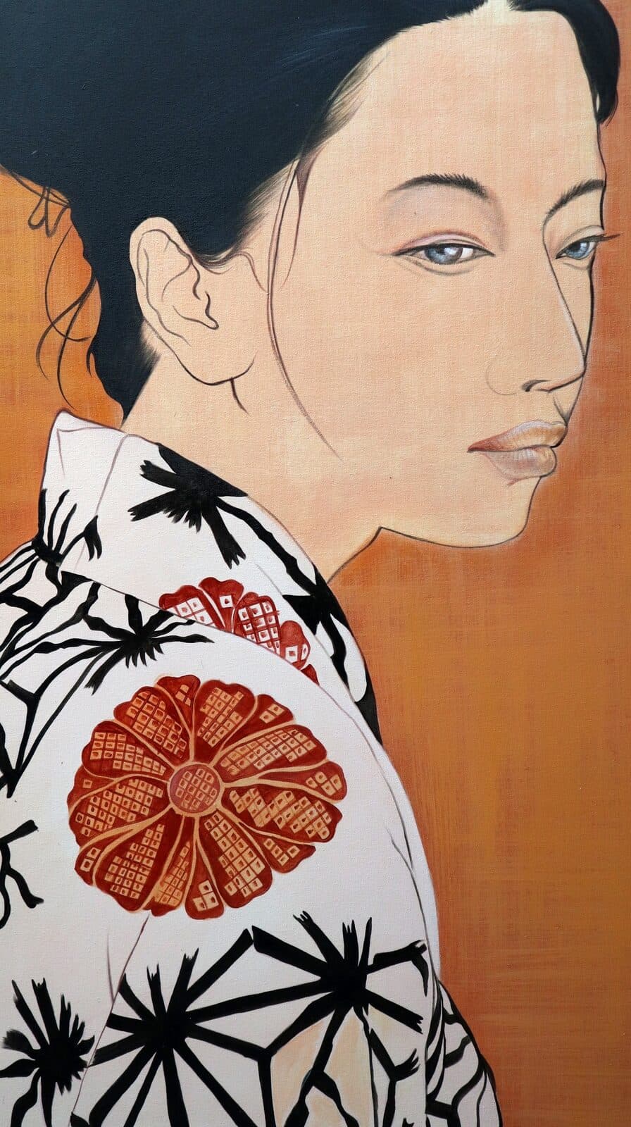 Quadro volto di ragazza in stile Javanese  cm 120x100   testata letto pop art moderno arredo - 3