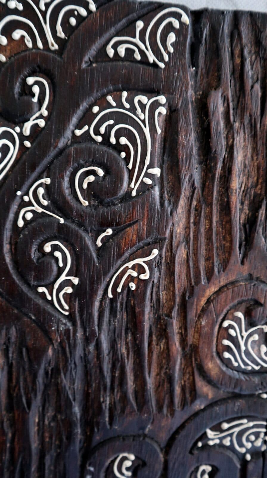 Pannello Quadro in legno albero della vita  arredo  cm 60x42x2 intagliato e dipinto - 4