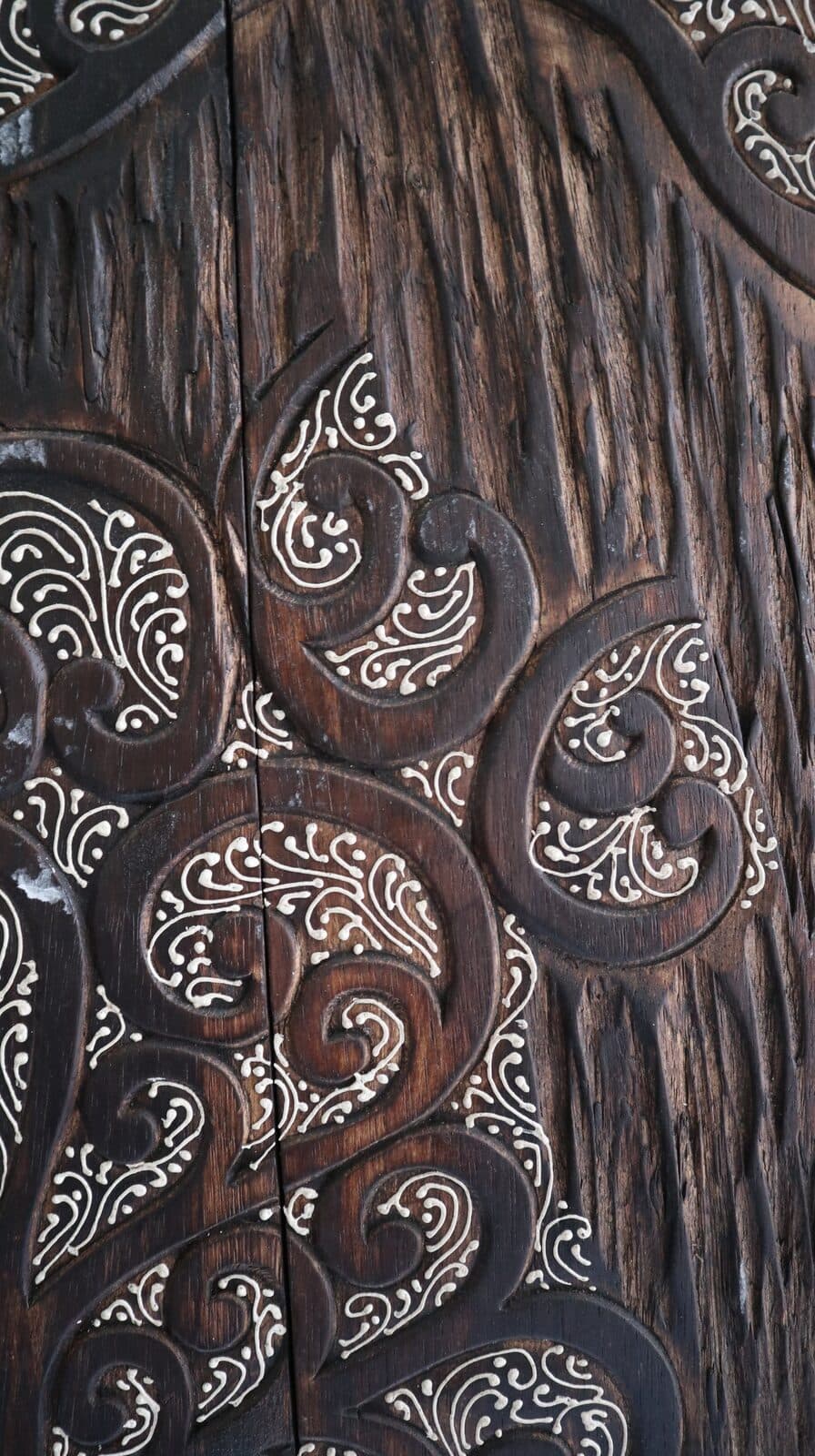 Pannello Quadro in legno albero della vita  arredo  cm 80x54x2 intagliato e dipinto - 4