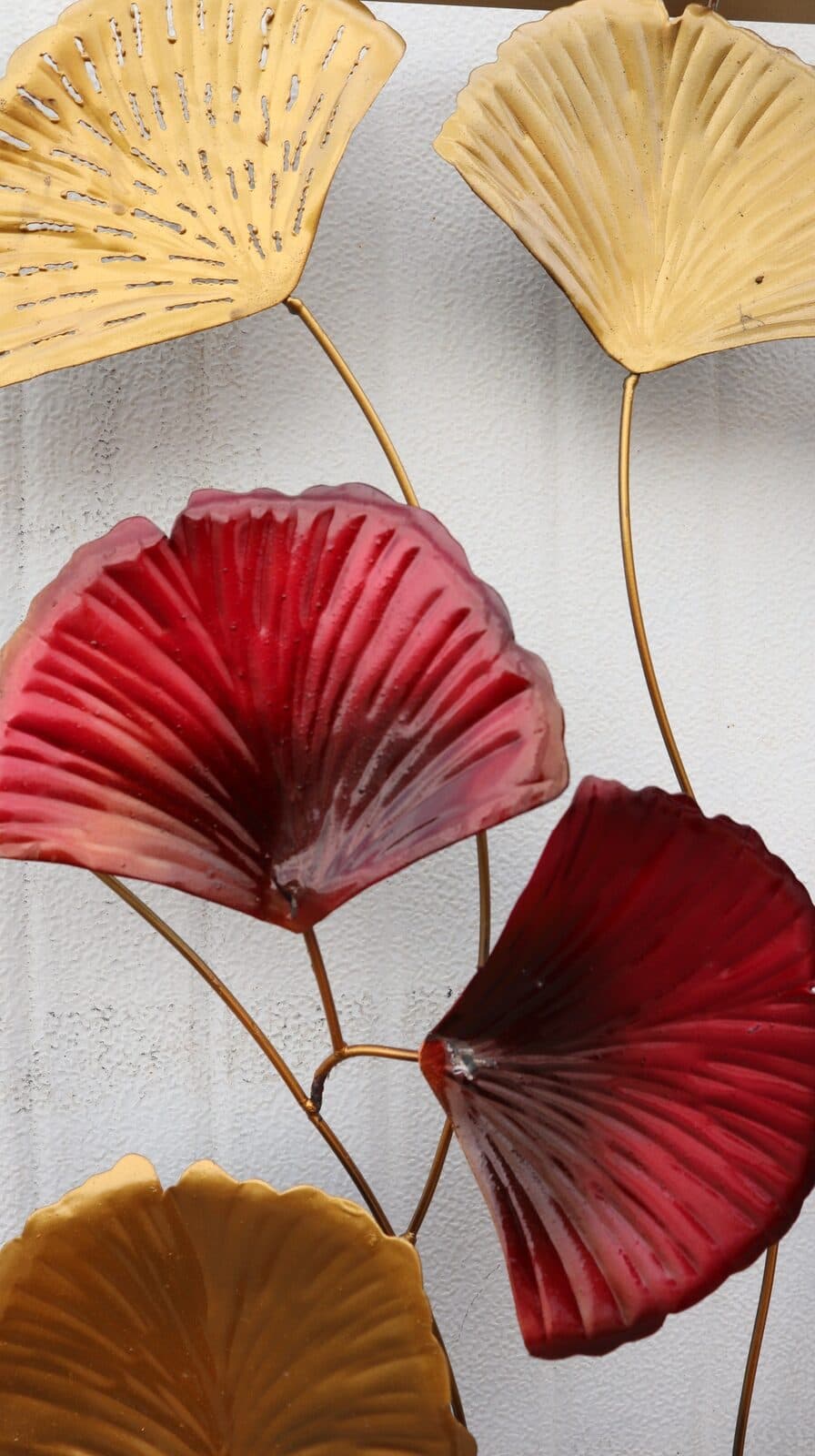 Pannello  in metallo floreale con papaveri stilizzati creato e colorato mano cm 100x50x3 dipinte realizzate artigianalmente - 4