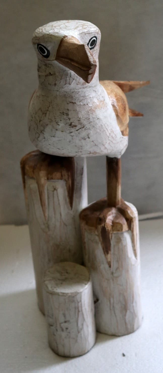 Scultura di Gabbiano in legno da cm 22x17x51 gabbiano dipinto - 2
