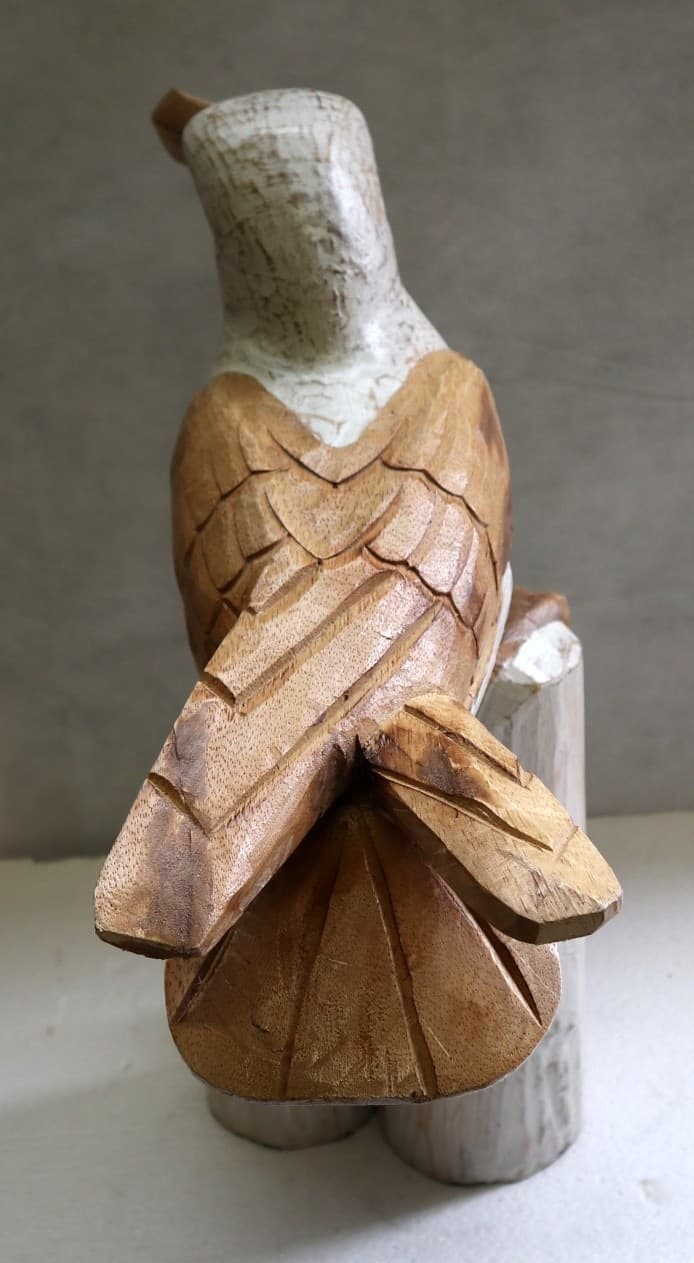 Scultura di Gabbiano in legno da cm 22x17x51 gabbiano dipinto - 4