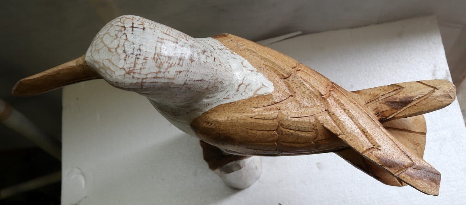 Scultura di Gabbiano in legno da cm 22x17x51 gabbiano dipinto - 5