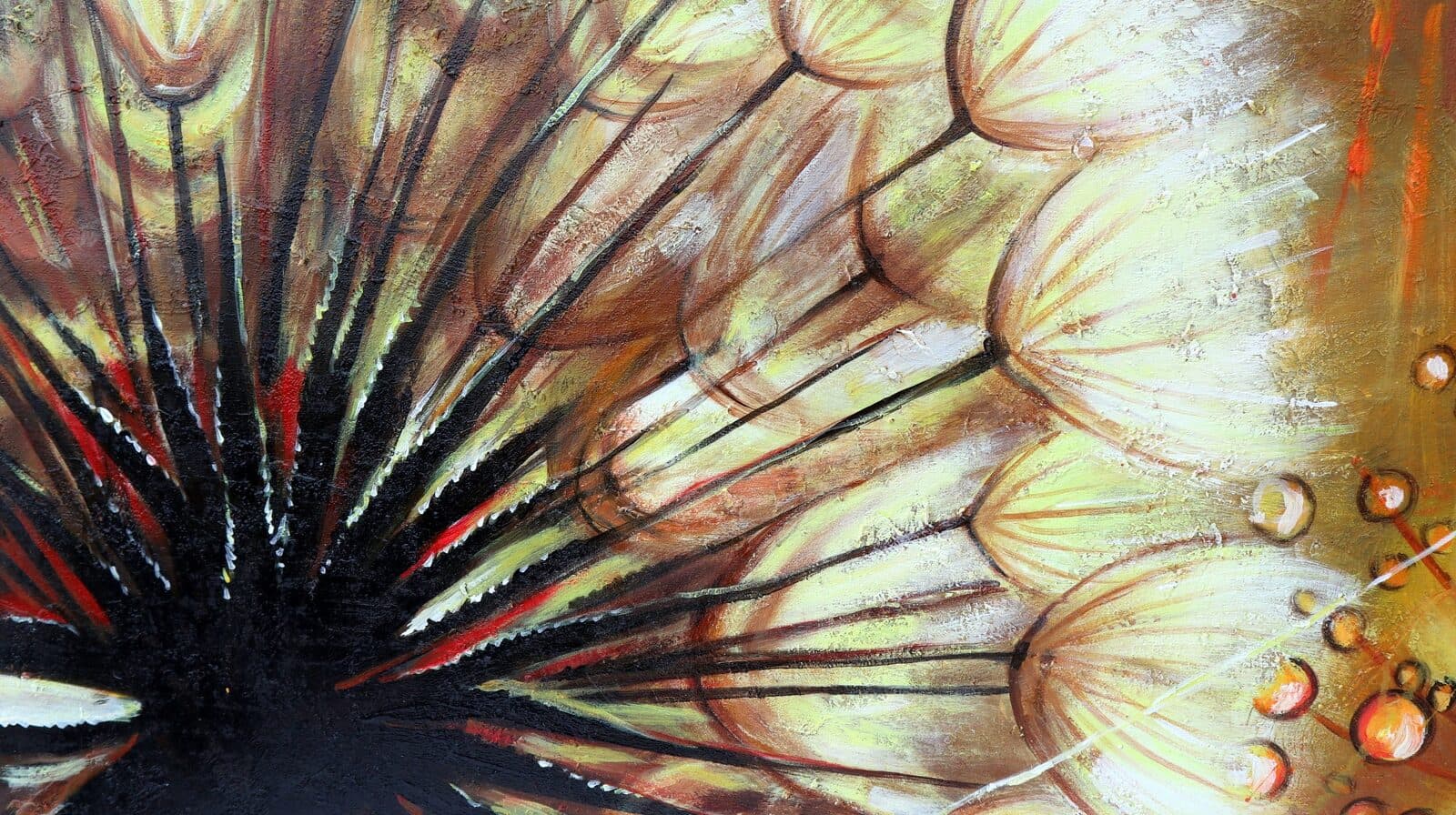 Quadro dipinto floreale astratto oro  cm 150x70  moderno tela pannello - 3