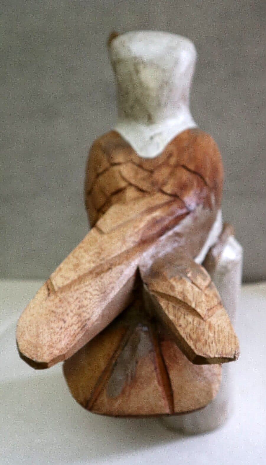 Scultura di Gabbiano in legno da cm 48x20x40 gabbiano dipinto medio - 5