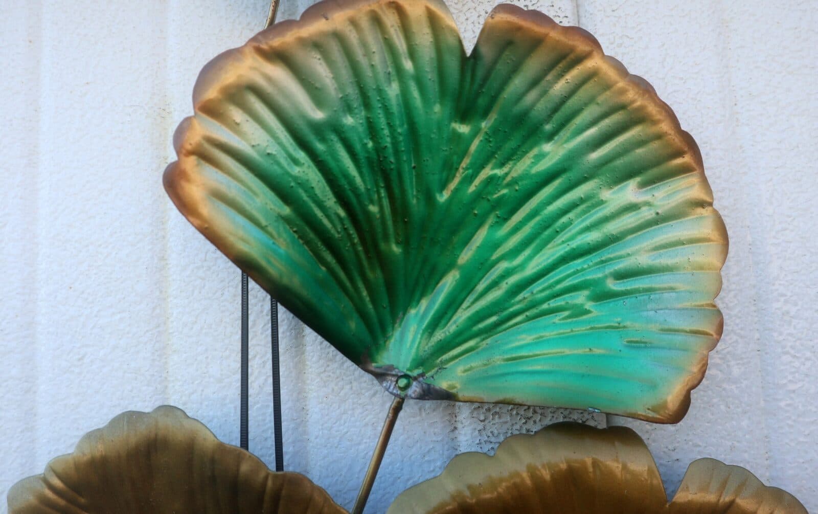 Pannello  in metallo floreale con papaveri stilizzati creato e colorato mano cm 102x55 dipinte realizzate artigianalmente - 6
