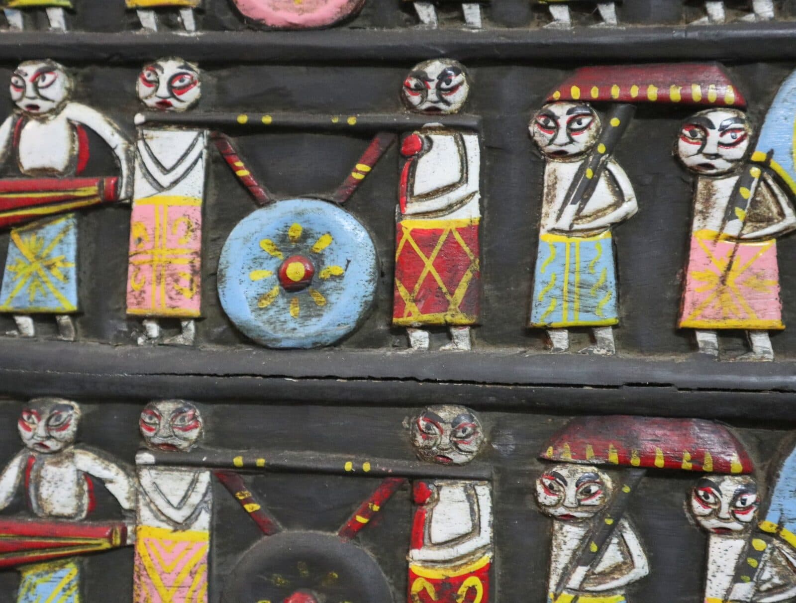 Pannello in legno intagliato e dipinto a mano – Bali, Indonesia - 11