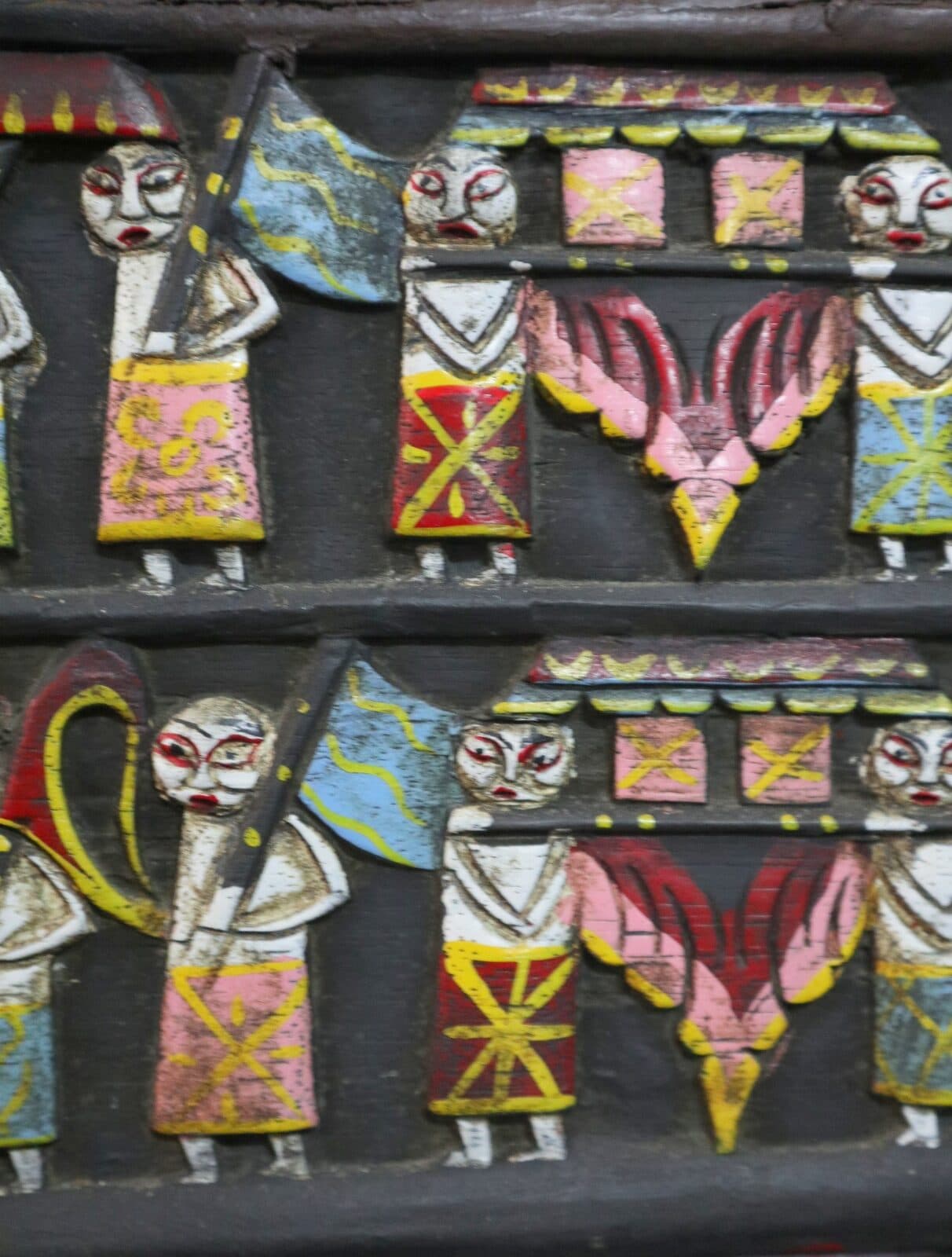 Pannello in legno intagliato e dipinto a mano – Bali, Indonesia - 6