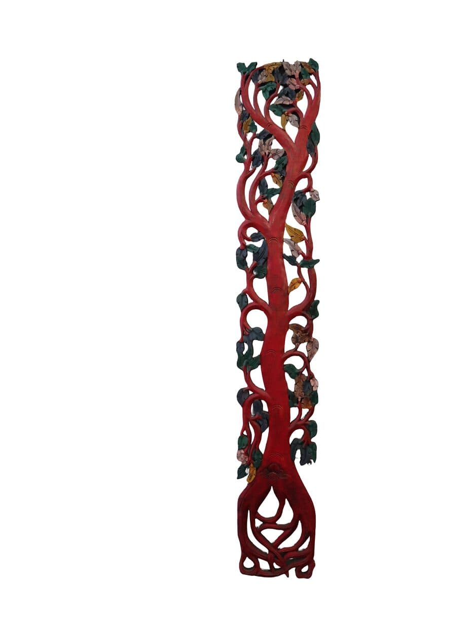 Albero della Vita in Legno Intagliato e Dipinto a Mano – Arte Indonesiana cm 150 - 2
