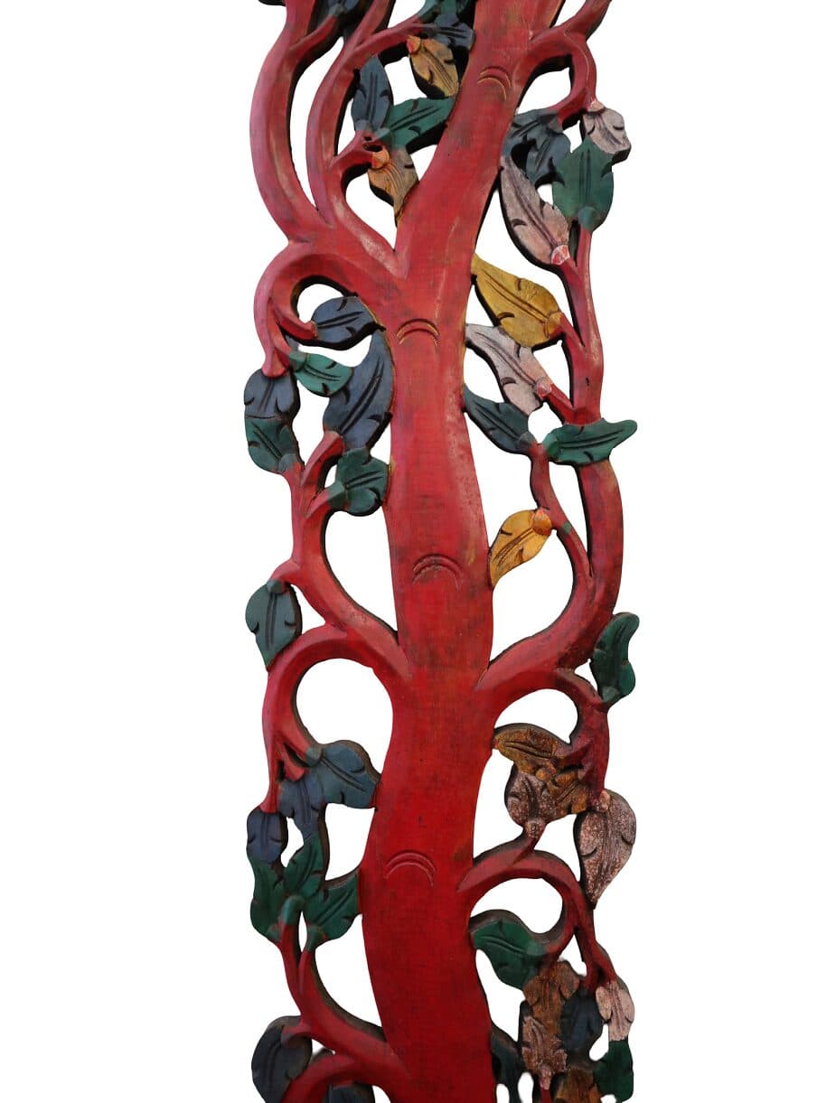 Albero della Vita in Legno Intagliato e Dipinto a Mano – Arte Indonesiana cm 150 - 4