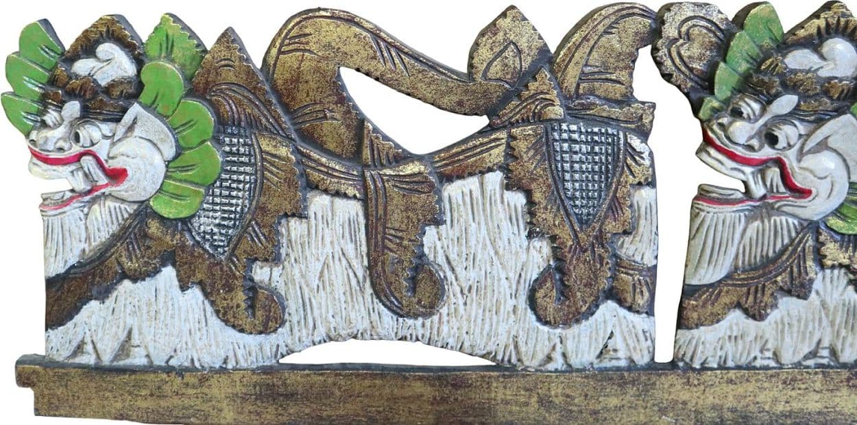 Pannello in Legno Intagliato a Mano con Dragoni Balinesi – Arte Tradizionale di Bali, Spedizione Inclusa - 4