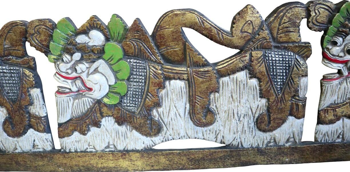 Pannello in Legno Intagliato a Mano con Dragoni Balinesi – Arte Tradizionale di Bali, Spedizione Inclusa - 5