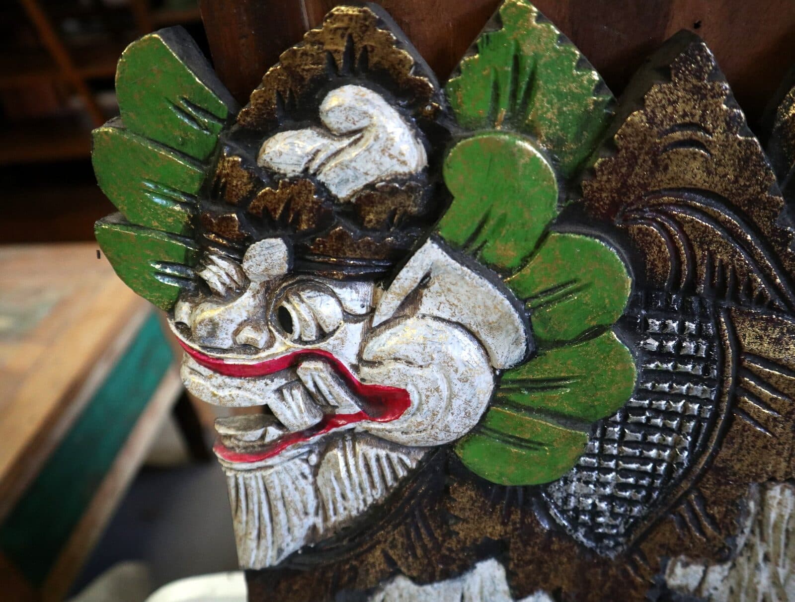 Pannello in Legno Intagliato a Mano con Dragoni Balinesi – Arte Tradizionale di Bali, Spedizione Inclusa - 7