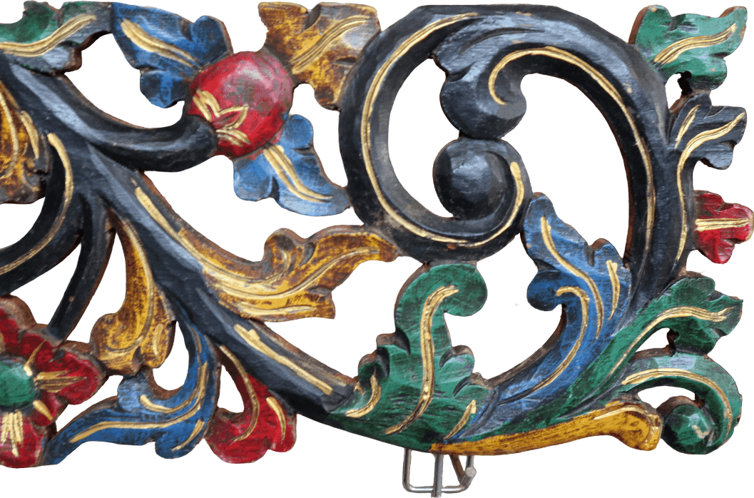 Pannello Albero della Vita in Legno Intarsiato e Dipinto a Mano – Bali Indonesia – Decorazione da Parete Artigianale 100x22 cm - 4