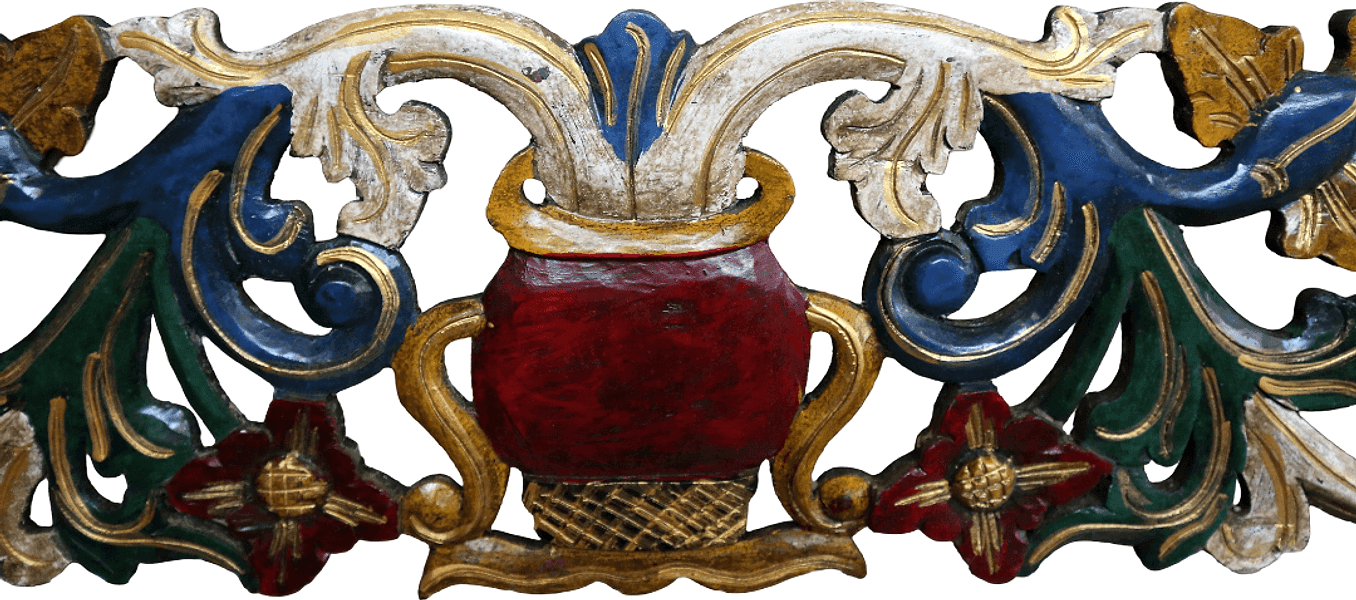 Pannello Albero della Vita in Legno Intarsiato e Dipinto a Mano – Bali Indonesia – Decorazione da Parete Artigianale 100x22 cm - 5