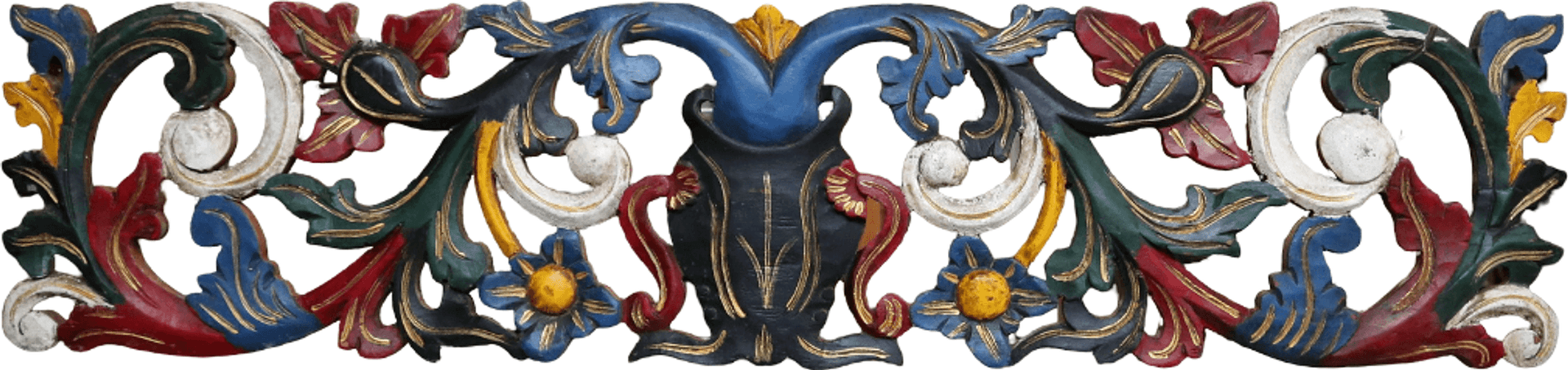 Pannello Decorativo Albero della Vita in Legno Intarsiato e Dipinto a Mano – Artigianato di Bali – 100x22 cm - 2
