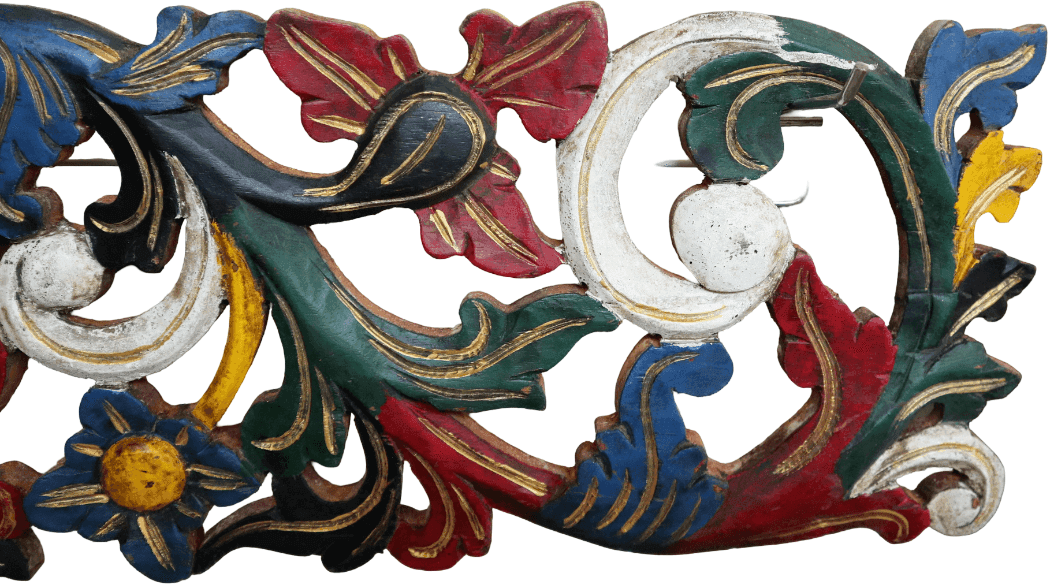 Pannello Decorativo Albero della Vita in Legno Intarsiato e Dipinto a Mano – Artigianato di Bali – 100x22 cm - 5