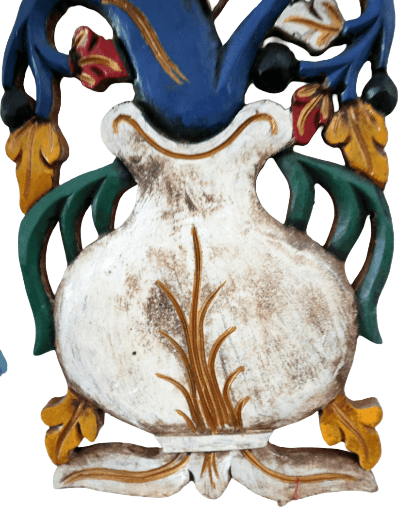 Albero della Vita in Legno Intarsiato e Dipinto a Mano – Pannello Decorativo da Parete 80x23 cm - 5