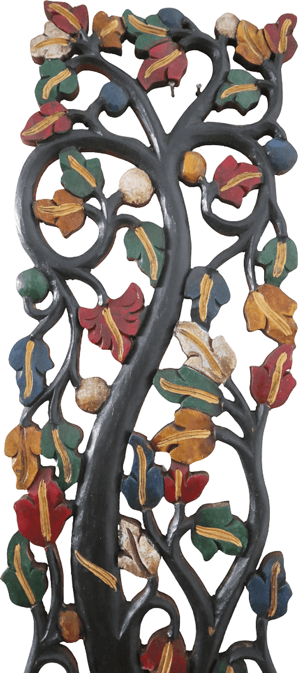 Albero della Vita in Legno Intarsiato e Dipinto a Mano – Pannello Decorativo da Parete 120x22 cm - 3
