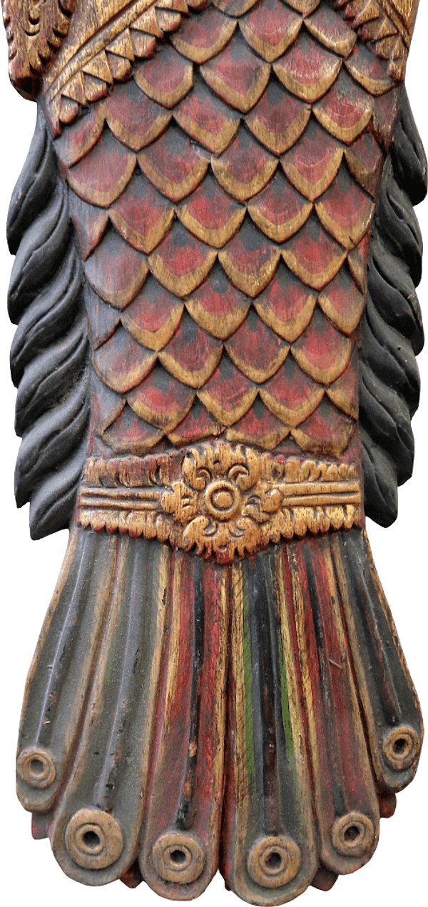 Pannello in Legno Intarsiato Balinese Vintage 70 anni – Scultura Etnica Dipinta a Mano – Arte Indonesiana da Parete 101 cm - 4