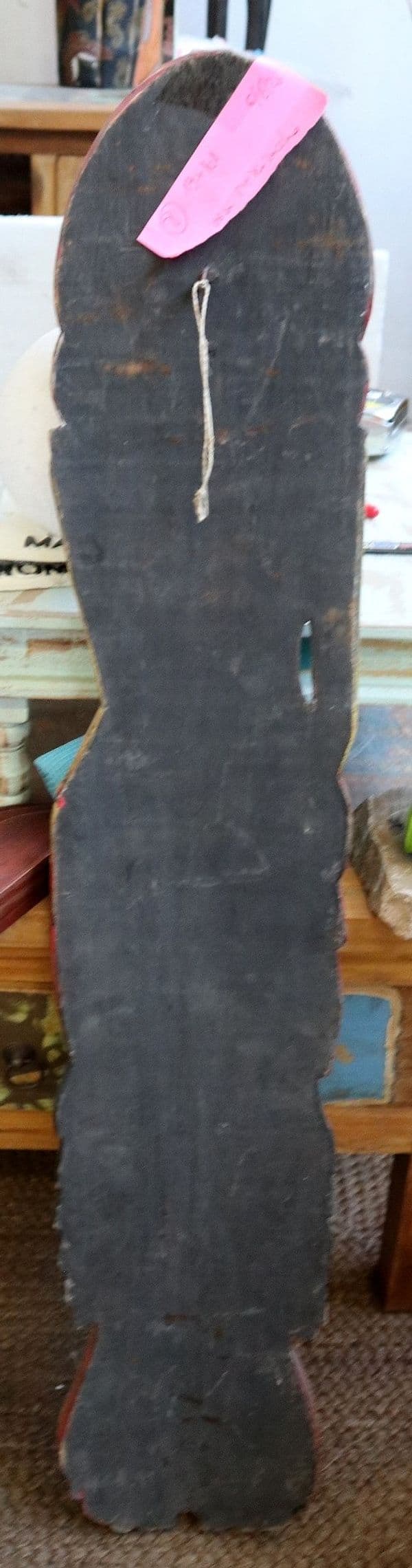 Pannello in Legno Intarsiato Balinese Vintage 70 anni – Scultura Etnica Dipinta a Mano – Arte Indonesiana da Parete 101 cm - 8