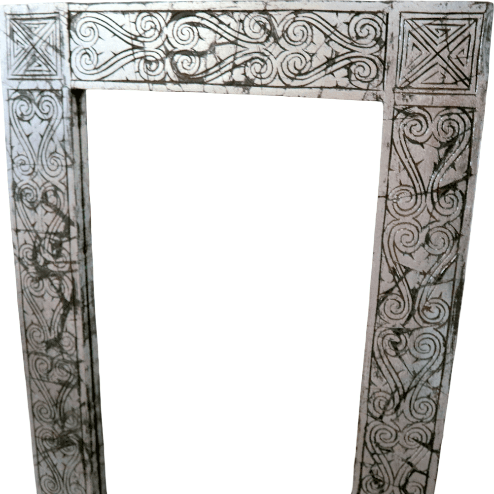 Specchio Tribale in Legno Intarsiato – Cornice Etnica Artigianale Indonesiana 53x140 cm - 8