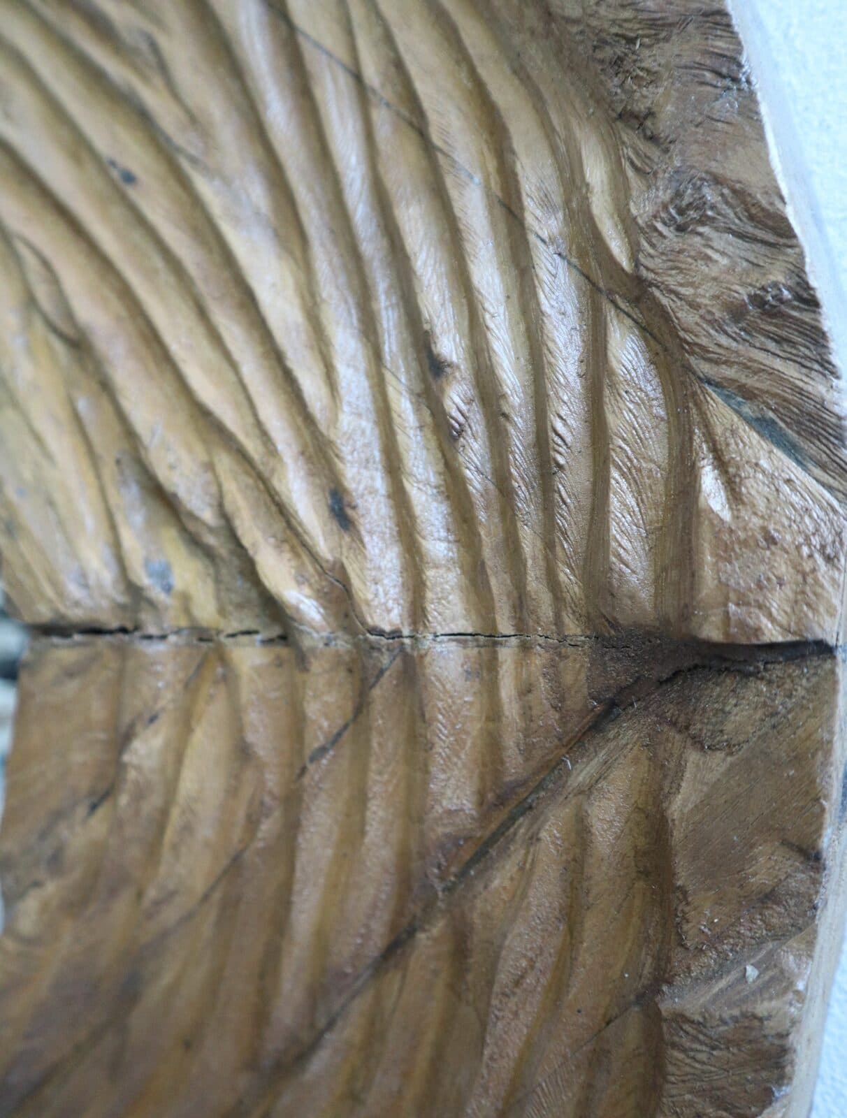 Specchio ovale in teak massello 180x81 cm – Cornice artigianale - 6