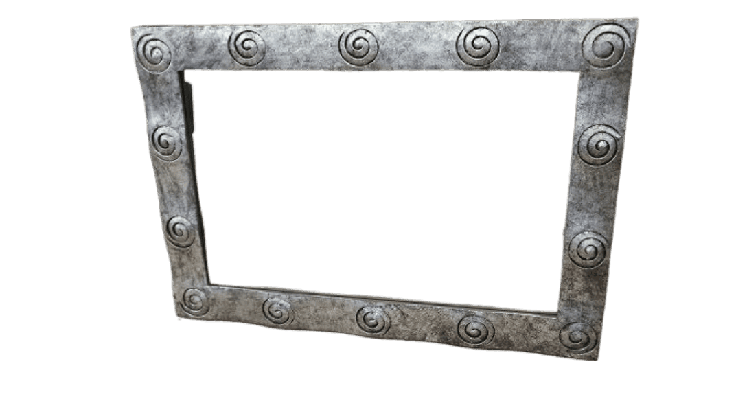Specchio Barocco in Legno con Finitura Foglia Argento – 100x70 cm – Cornice Intarsiata a Mano – Artigianale Indonesia - 6