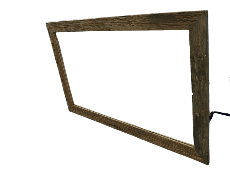 Specchio Rettangolare in Legno di Teak Vecchio – 130x80 cm – Cornice 8 cm – Stile Rustico ed Elegante Indonesiano cm 120x80 - 4