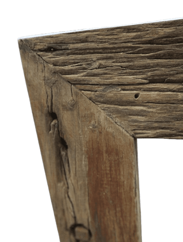 Specchio Rettangolare in Legno di Teak Vecchio – 130x80 cm – Cornice 8 cm – Stile Rustico ed Elegante Indonesiano cm 120x80 - 7