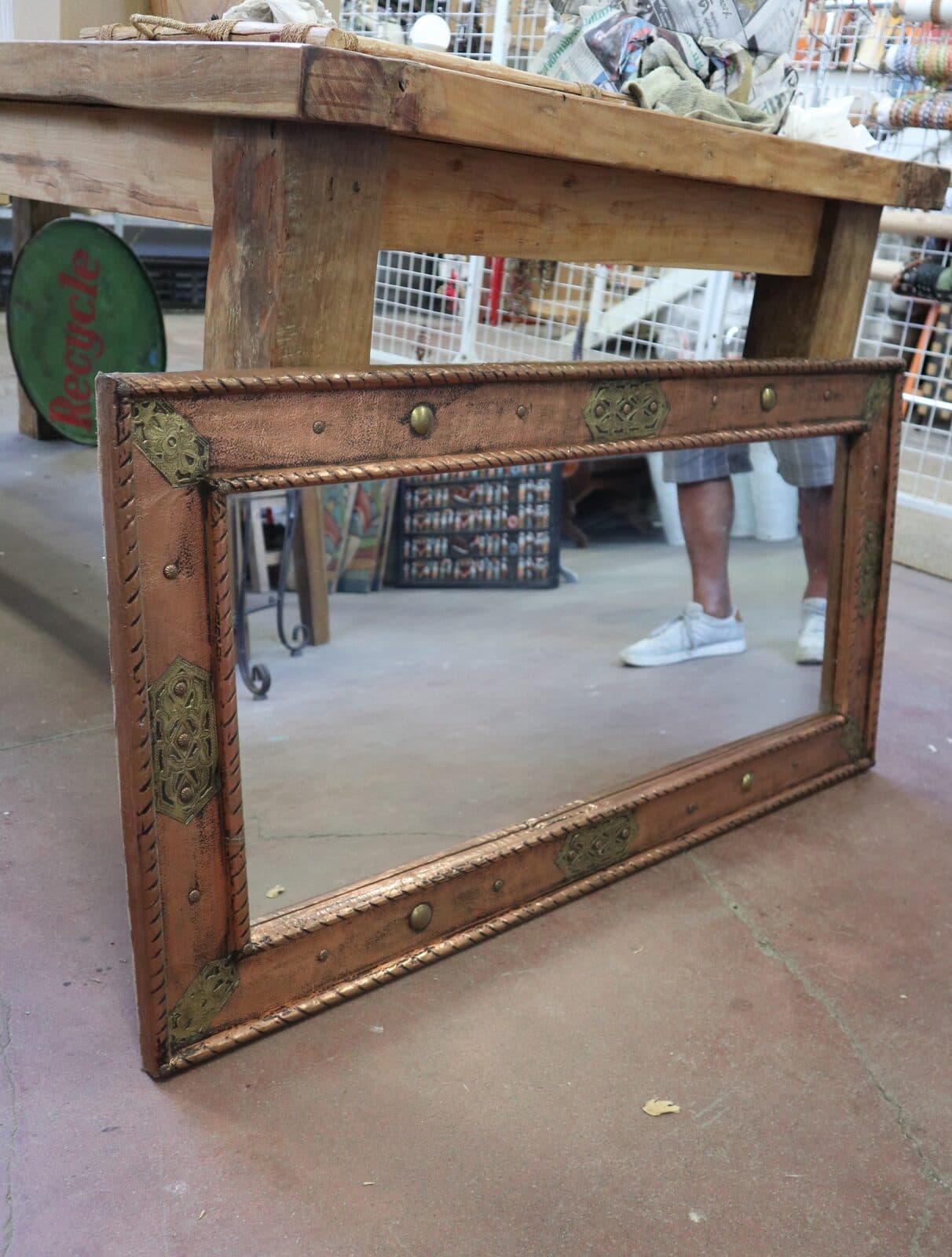 Specchio Marocchino in Rame | Artigianato Unico Fatto a Mano 120x60 - 4