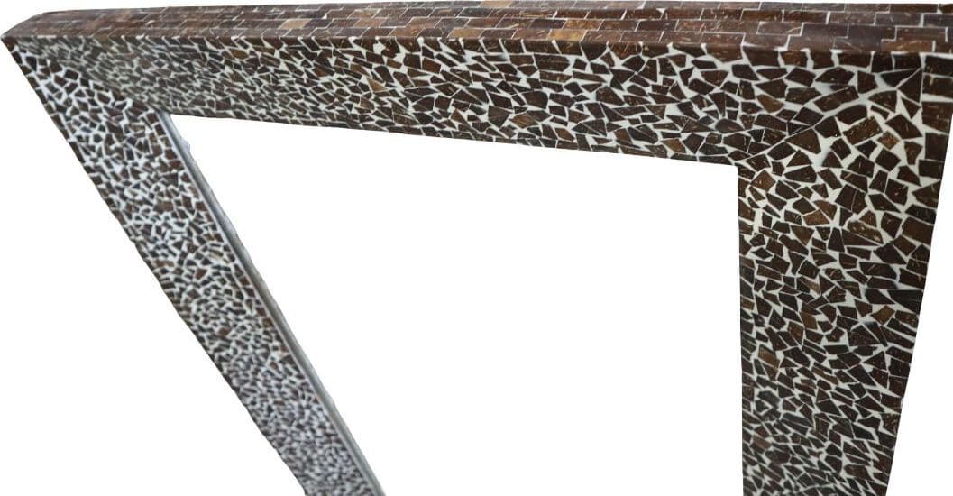 Specchio Artigianale in Resina e Guscio di Cocco 120x80 cm – Cornice a V Fatta a Mano in Indonesia - 6