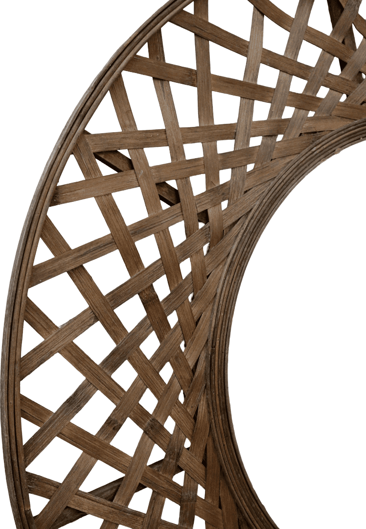 Specchio Indonesiano Rotondo Intrecciato a Mano in Fibra Vegetale – Design Boho Naturale Ø 90 cm - 5