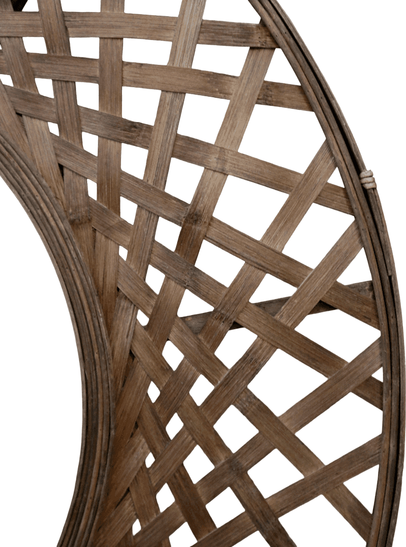 Specchio Indonesiano Rotondo Intrecciato a Mano in Fibra Vegetale – Design Boho Naturale Ø 90 cm - 6