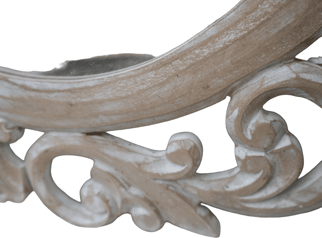 Specchio Indonesiano Rotondo Intagliato Ø 60 cm – MDF Decapato Bianco Fatto a Mano | Design Boho Chic Elegante - 7