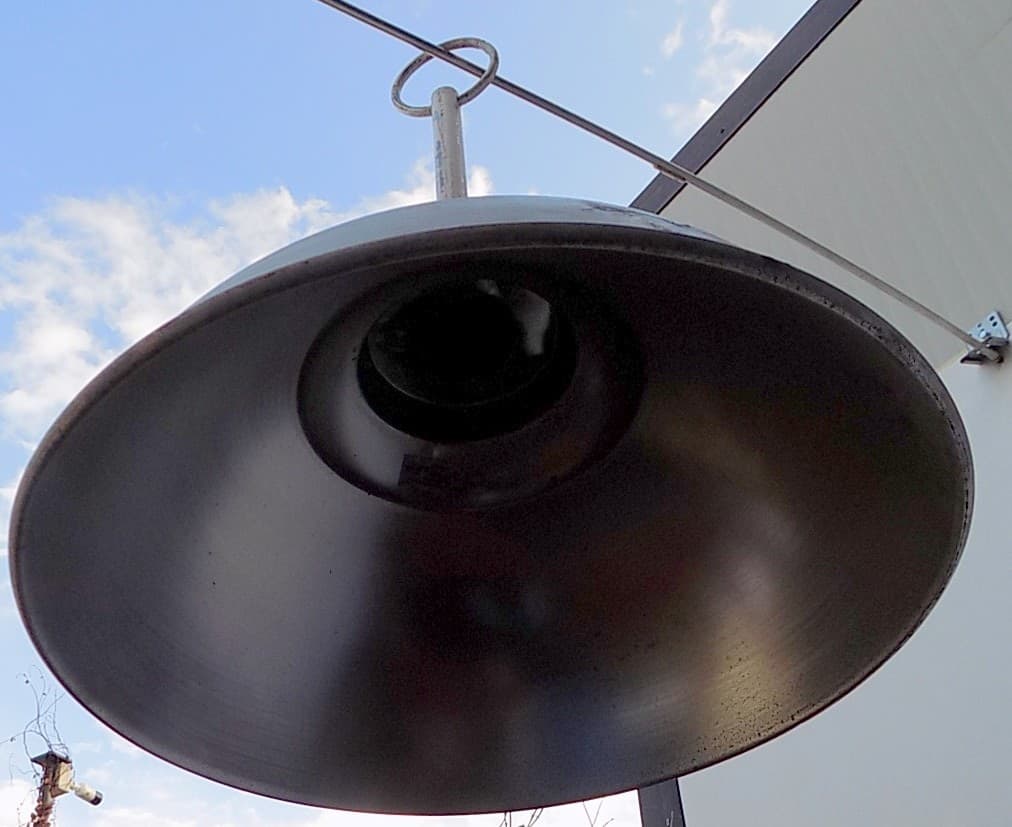 Lampadario in alluminio industrial nero  53x68 rosso nero bianco - 16
