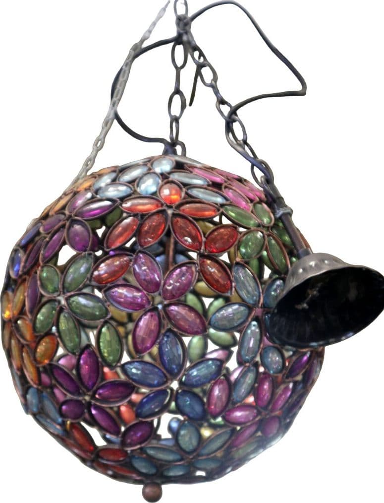 🌸 Lampadario Sfera Floreale in Resina Colorata Ø30 cm – Catena Regolabile – NOVITÀ HOME Firenze - 3