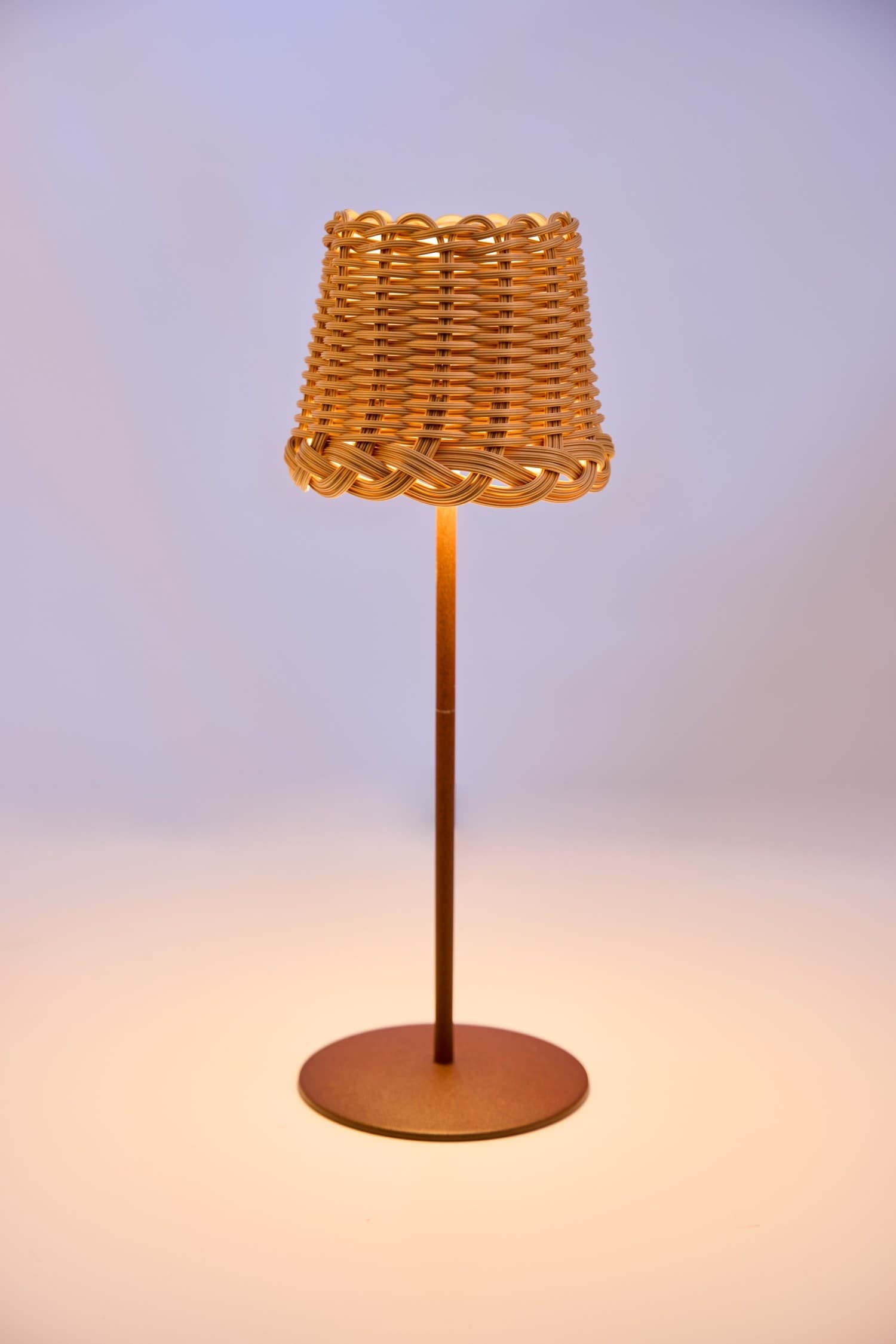 SVAMPITELLA - Lampada Abat Jour Touch Cappello Naturale Base Caffè in Stile Etnico Chic - 5
