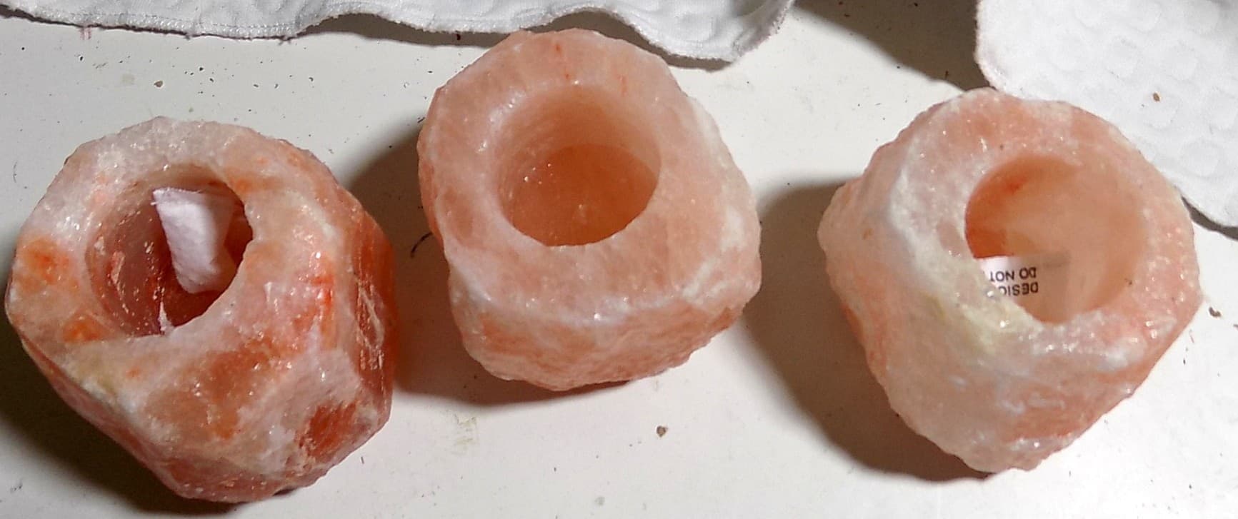 Tris di Porta candele di Sale rosa gr 400-700 circa, Sale dell'Himalaya  Voganto - 10