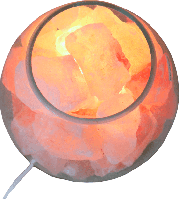 Lampada di Sale Rosa Himalayano in Vetro Soffiato su Radice – UNICA© Voganto | Design Naturale - 8