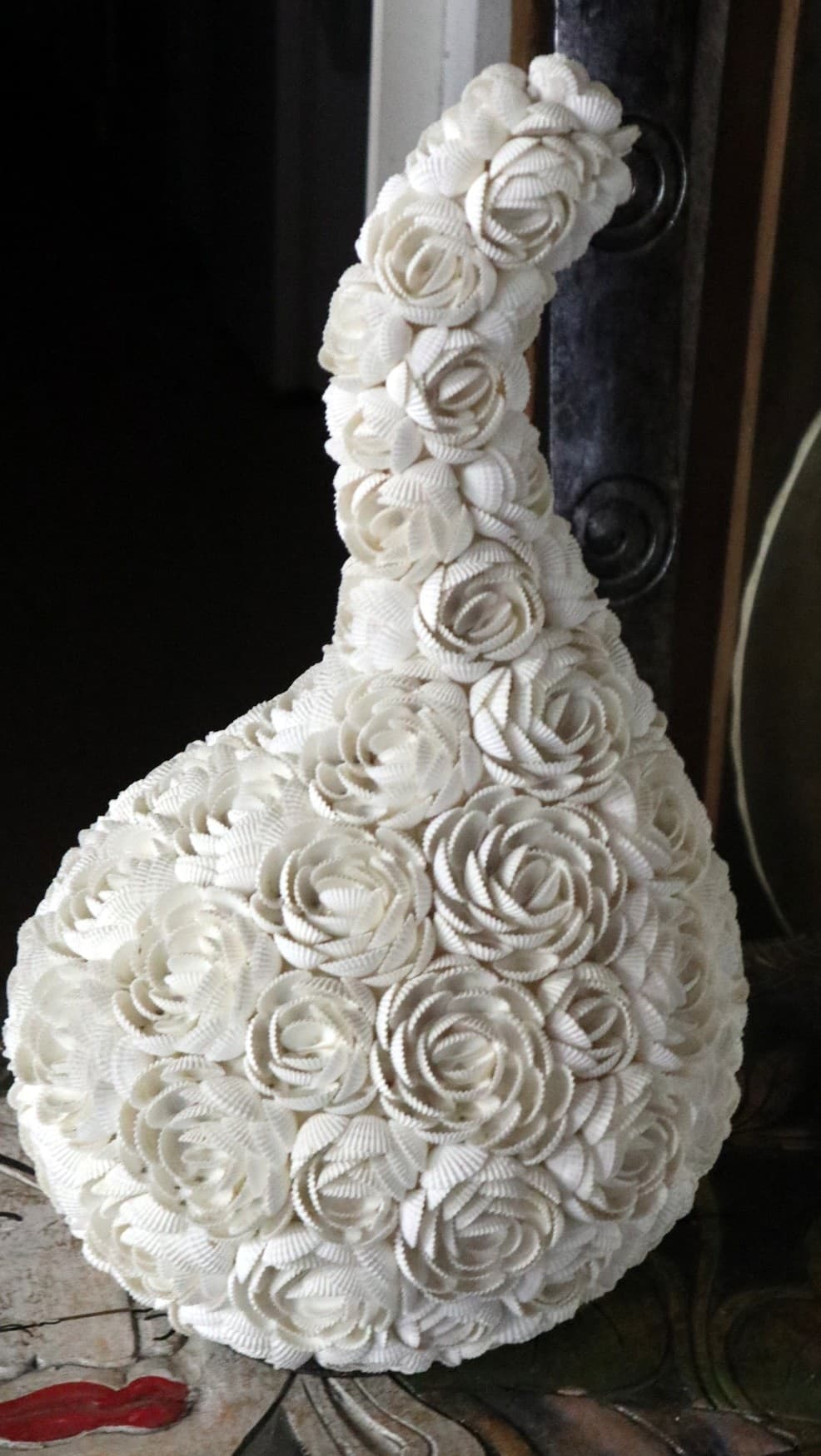 Lampada da Tavolo Artigianale in Vere Conchiglie Marine a Forma di Rosa – Paralume Decorativo – 50 cm - 12