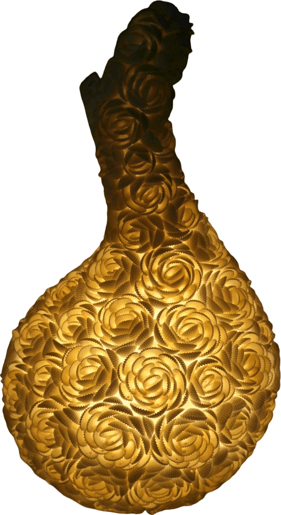 Lampada da Tavolo Artigianale in Vere Conchiglie Marine a Forma di Rosa – Paralume Decorativo – 50 cm - 6