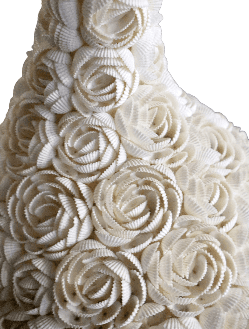 Lampada da Tavolo Artigianale in Vere Conchiglie Marine a Forma di Rosa – Paralume Decorativo – 50 cm - 10