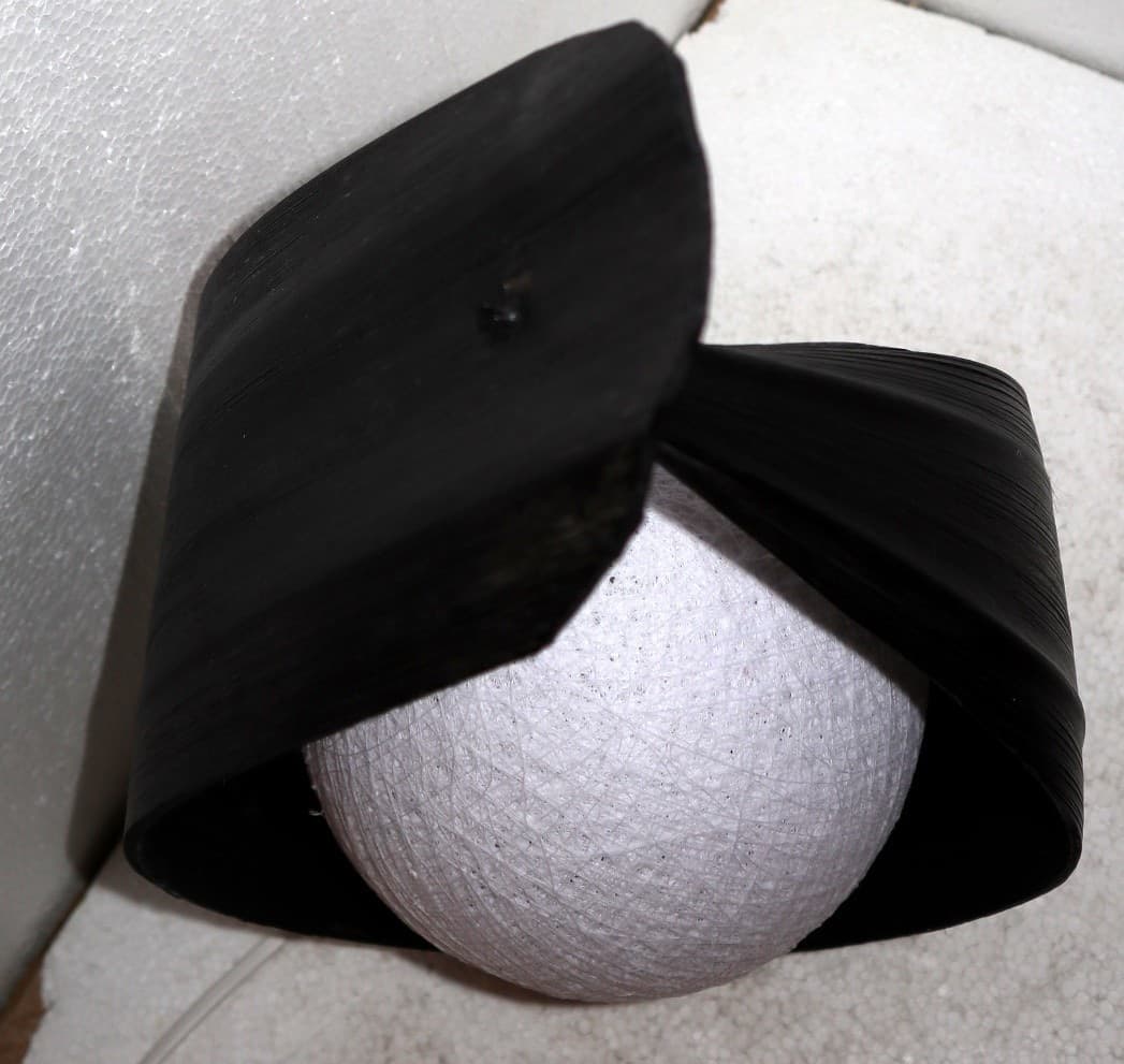 Lampada abatjour in foglia di cocco chiusa nera palla di cotone a sfera bianca cm 25x13x32h - 6